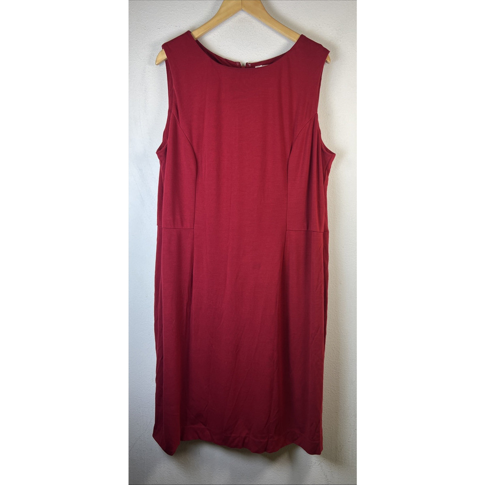 Chico's 3 XL chicos Mini Dress knit Sleeveless Red Rayon Blend Modern Chic - Picture 2 of 10
